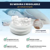 Bite su misura e regolabile: materiale morbido, aggancio a scatti